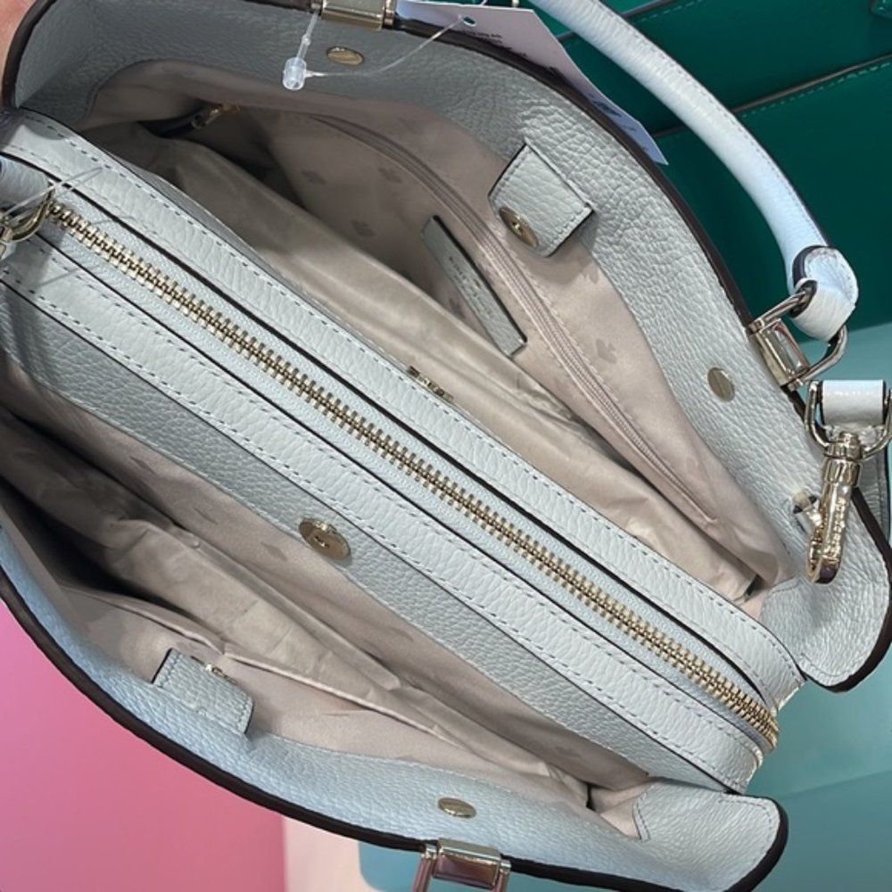 Kate Spade Leila Medium Triple Compartment Satchel Hazy Morning Color - Picture 15 of 16